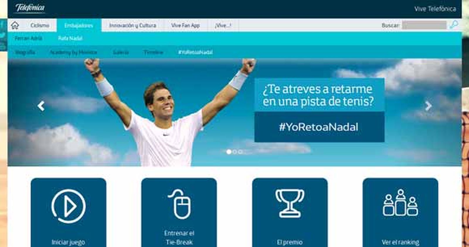 Un juego 'on line' con premio: enfrentarse en la pista a Rafa Nadal