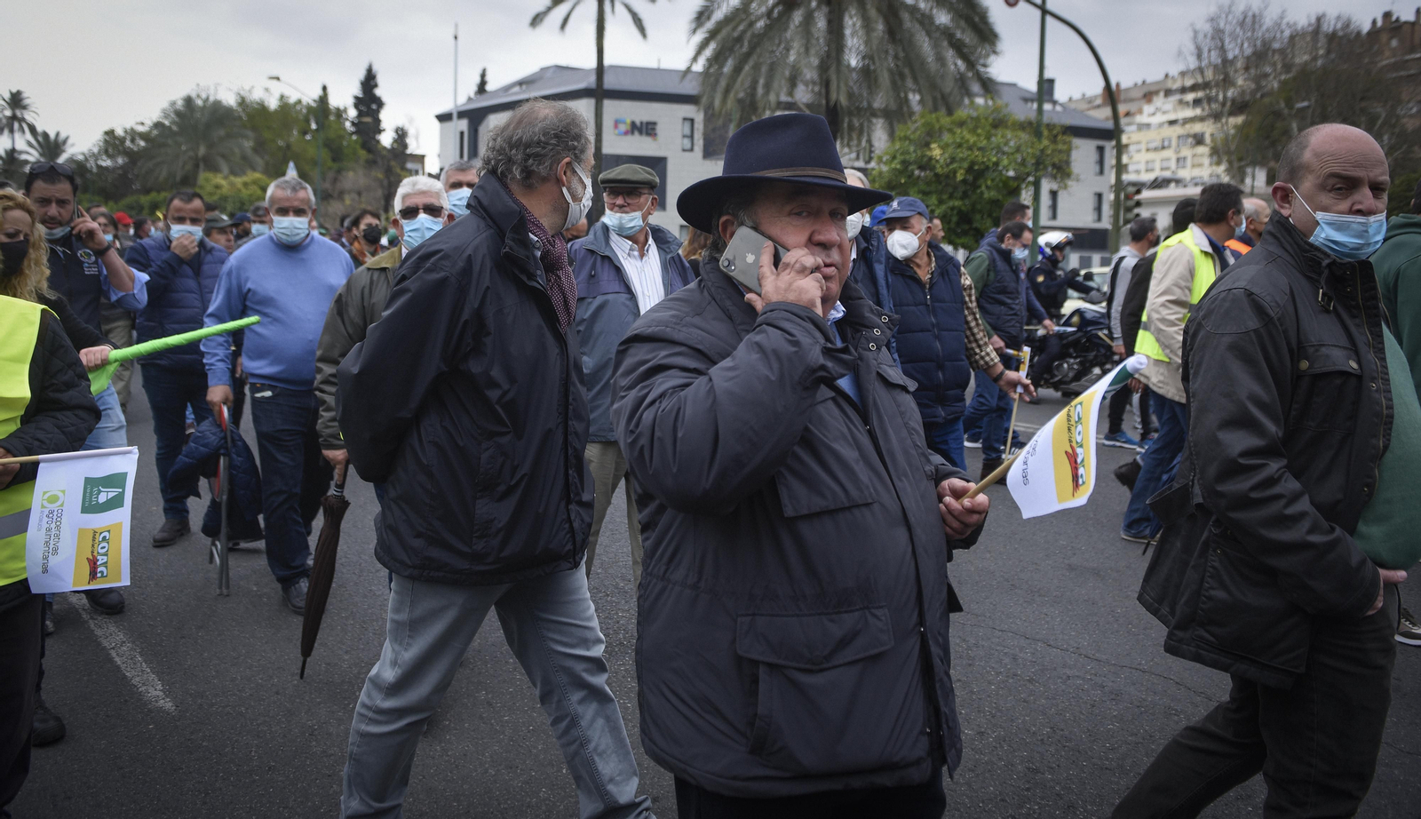 Las imágenes de la manifestación de agricultores de toda Andalucía en Sevilla