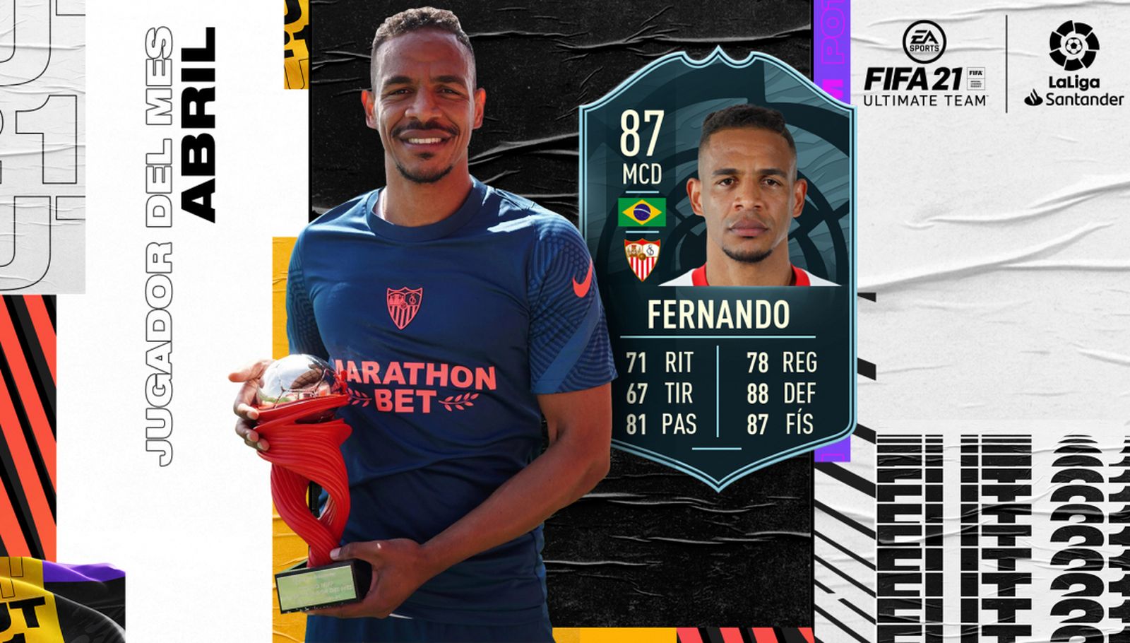 Carátula de la Liga con la foto de Fernando recibiendo el galardón a mejor jugador de abril.