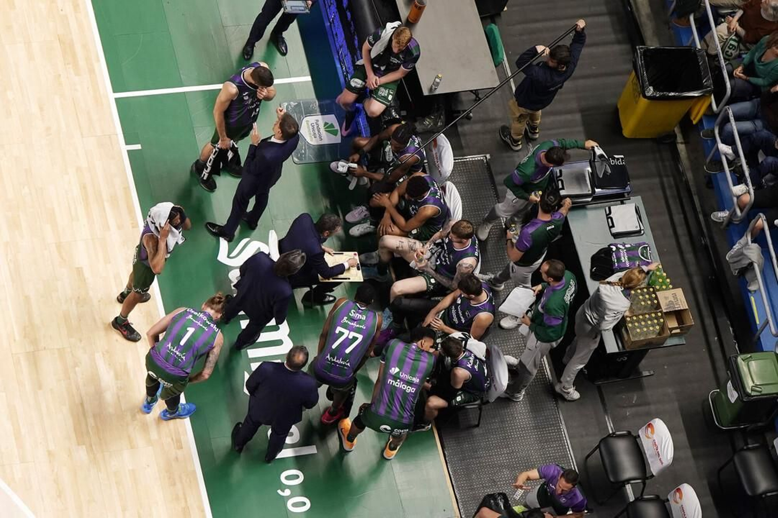 El Unicaja, en un tiempo muerto.