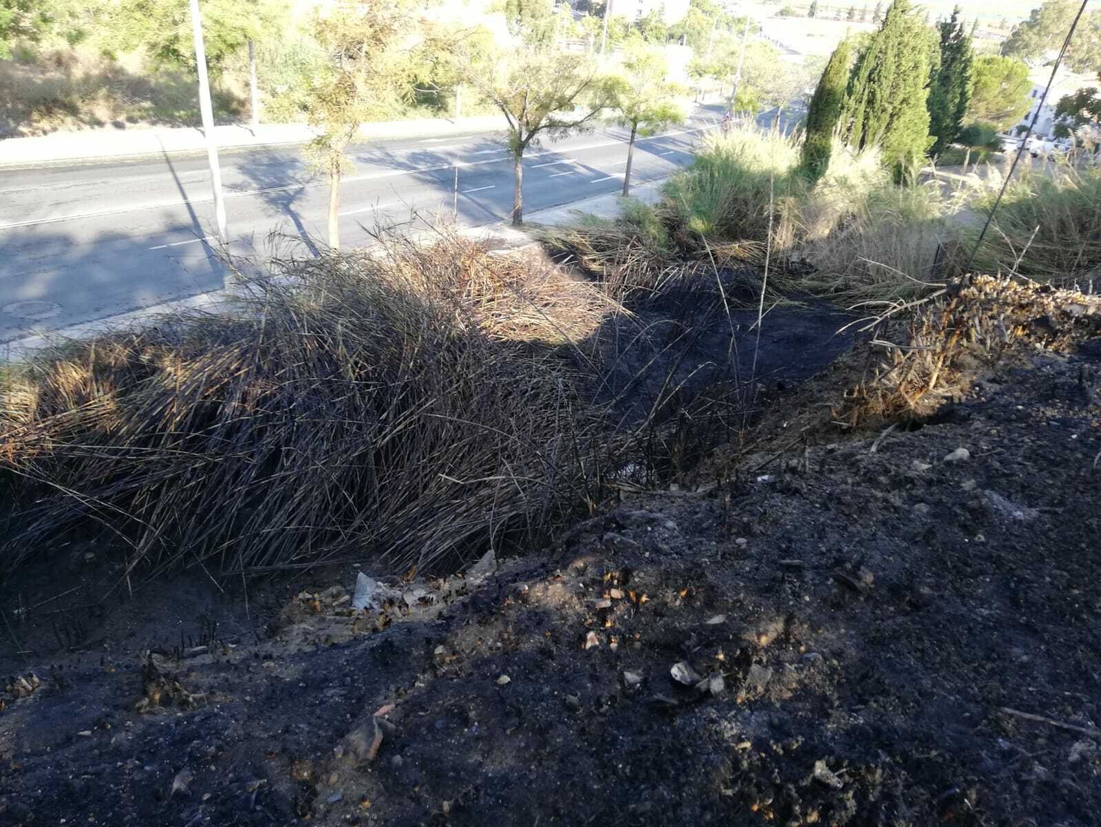 Aspecto de la zona tras el incendio.