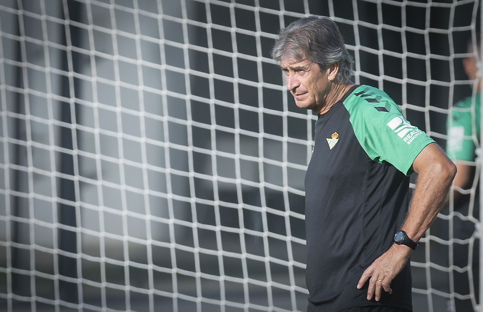 Pellegrini, concentrado en un entrenamiento reciente.