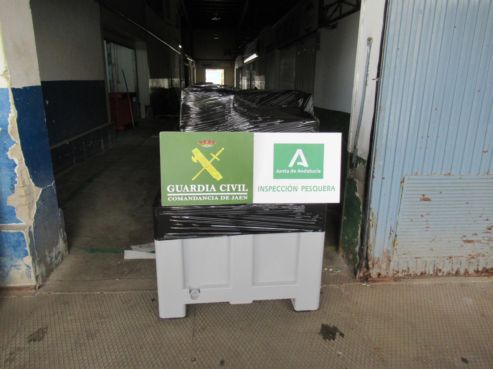 Inspección de pescado de la Guardia Civil en Mercaúbeda.