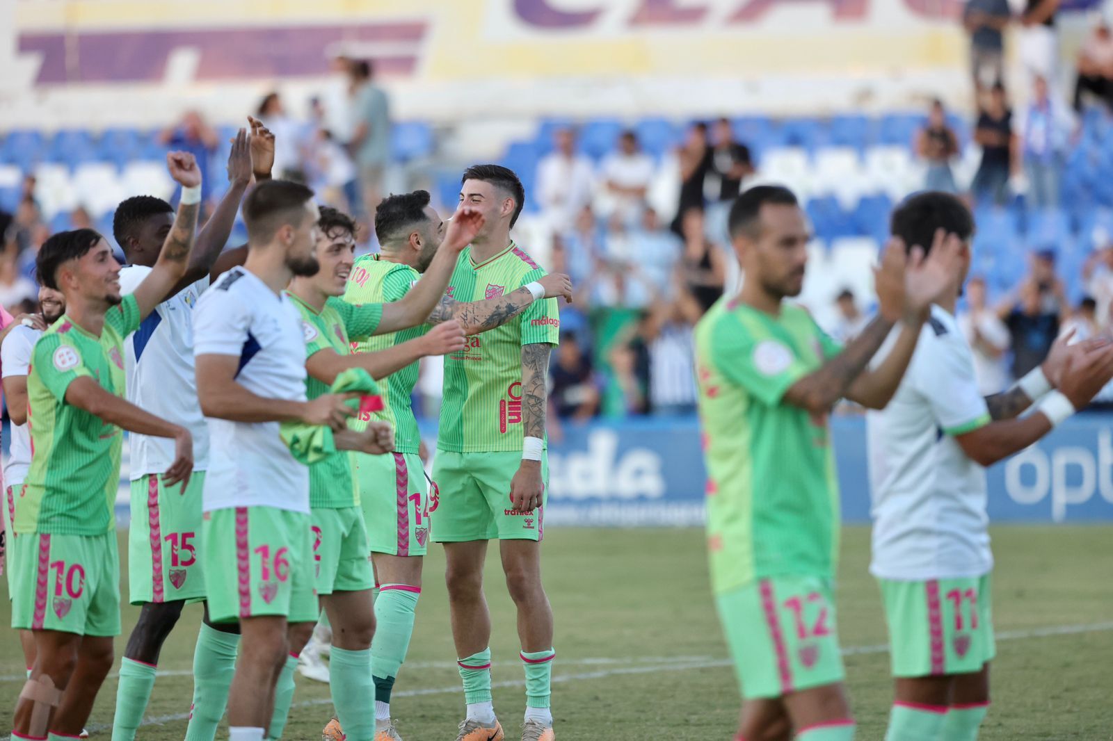 Así celebró el Málaga CF el triunfo en Linares