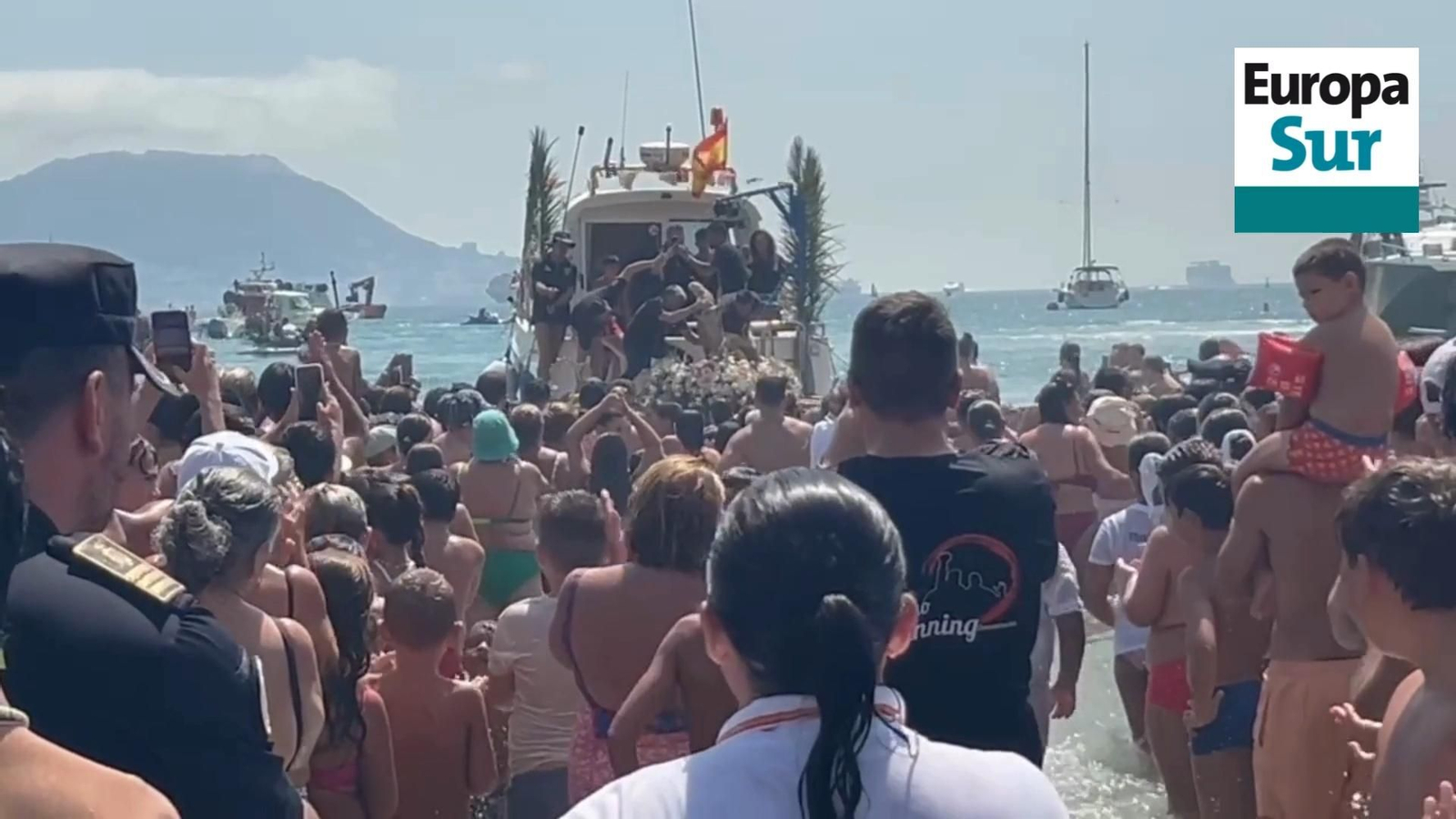 Llegada de la Virgen de la Palma a la playa de El Rinconcillo