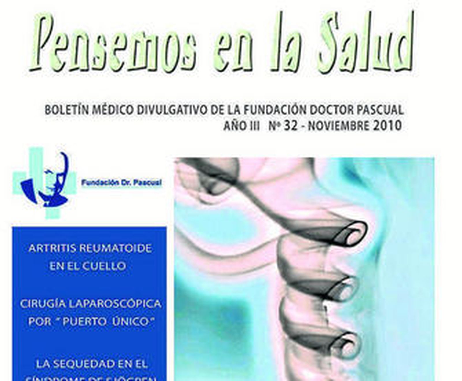 Parte de la portada del boletín de este mes.