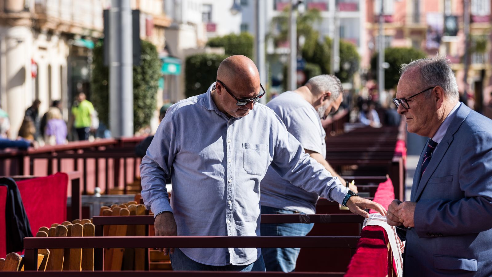Preparativos en los palcos de la nueva Carrera Oficial.