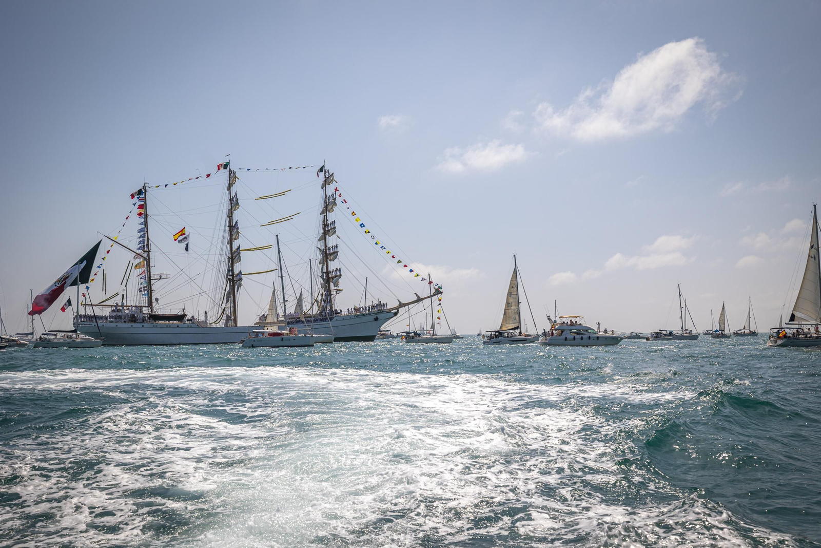 Imágenes de la parada naval desde el mar
