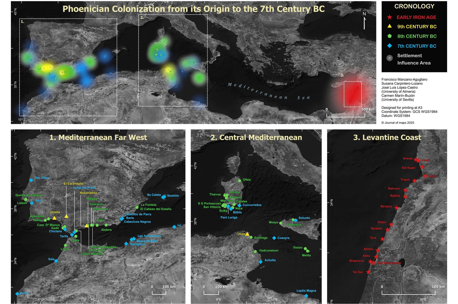 Primer mapa de asentamiento de los fenicios