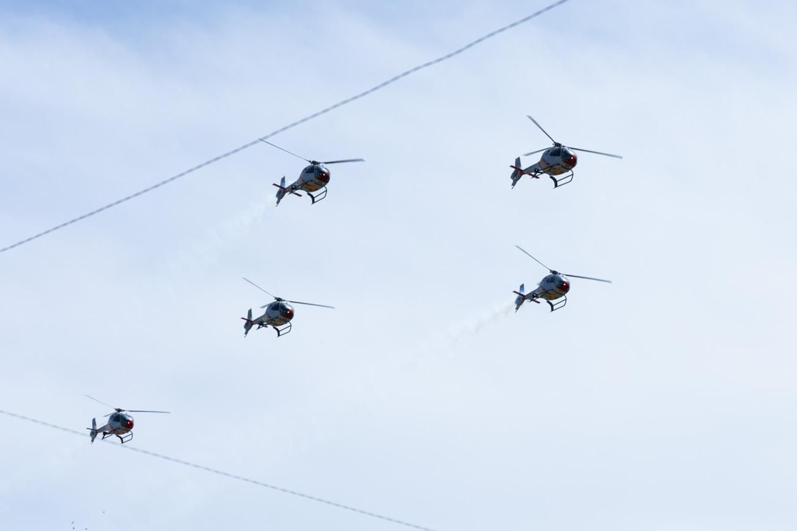 Exhibición de la Patrulla Aspa del Ejército del Aire y del Espacio con motivo del 1.200 aniversario de la capitalidad de Jaén