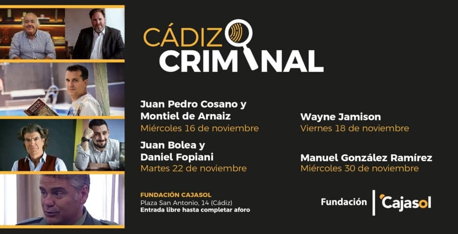 Cartel anunciador del ciclo Cádiz Criminal.