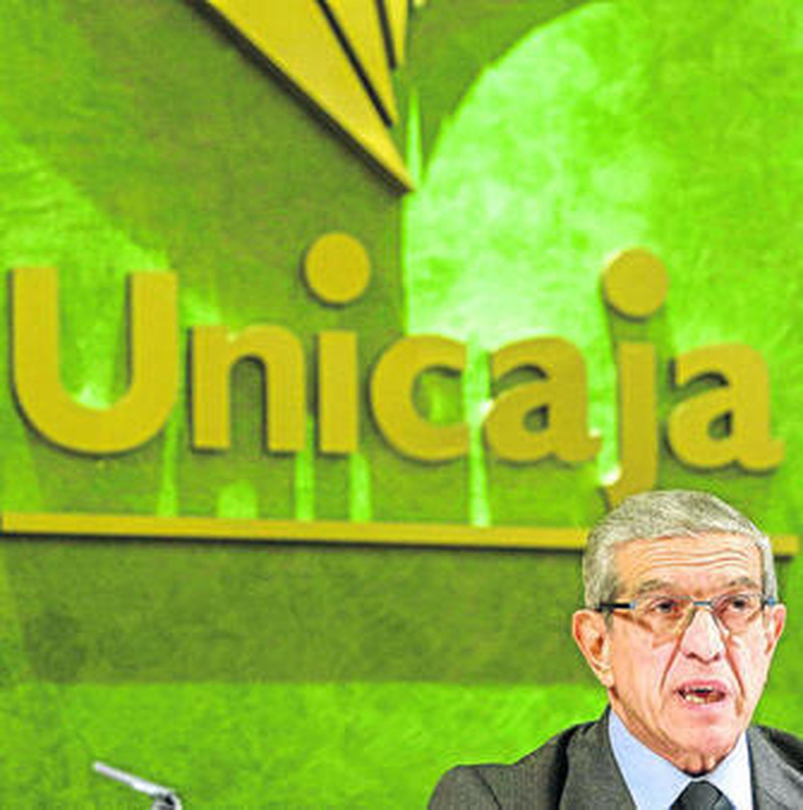 El presidente de Unicaja, Braulio  Medel, durante una intervención reciente.