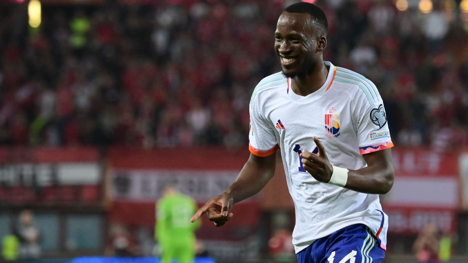 Lukébakio celebra uno de los dos goles que hizo a Austria en la anterior cita de Bélgica.