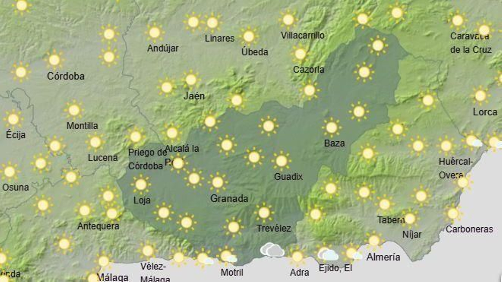 El Tiempo en Granada el 27 de noviembre de 2025