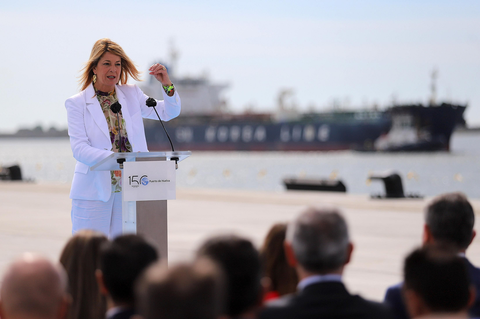Imágenes de la inauguración de la ampliación norte del Muelle Sur del Puerto de Huelva