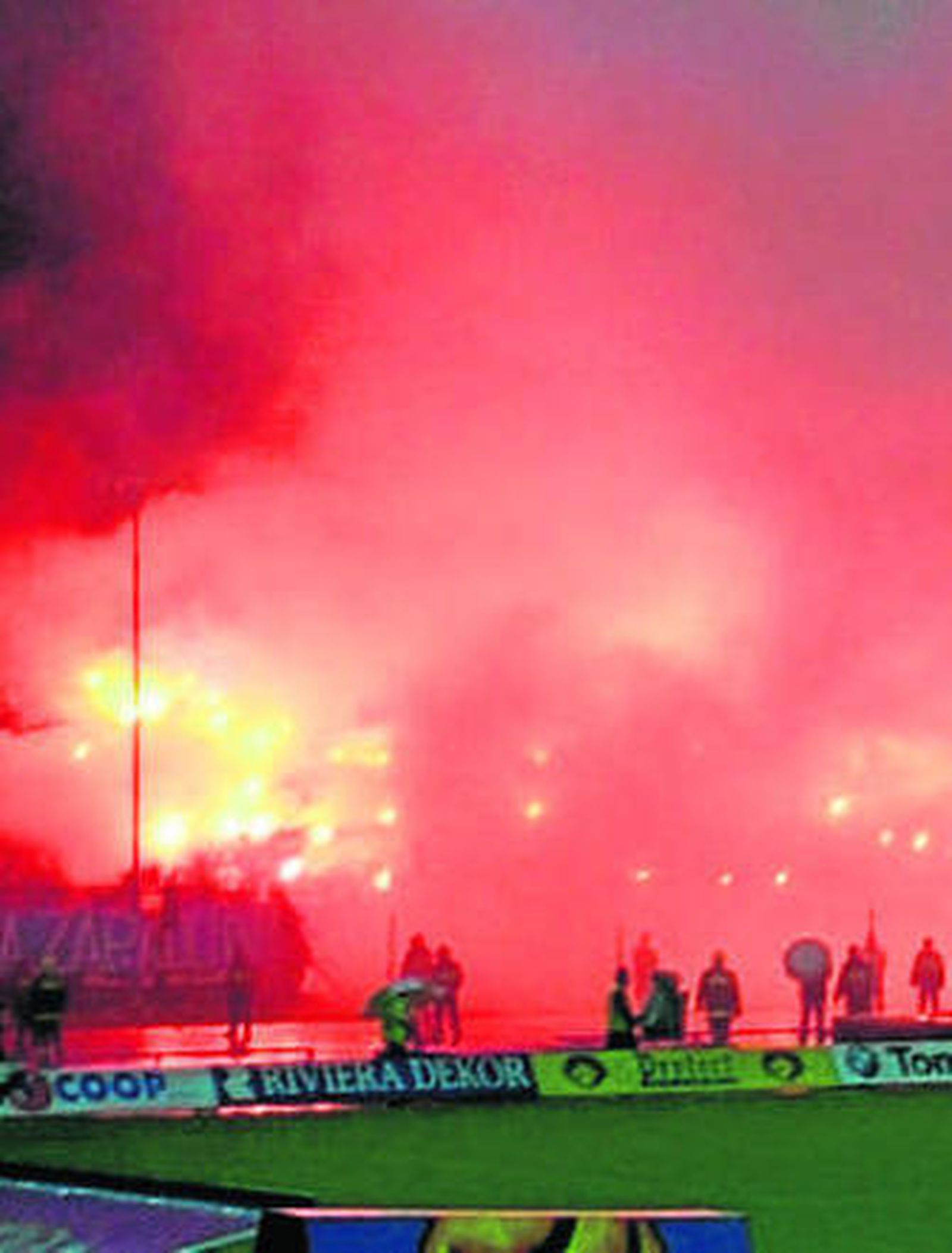 Imagen de la grada ante Hajduk.