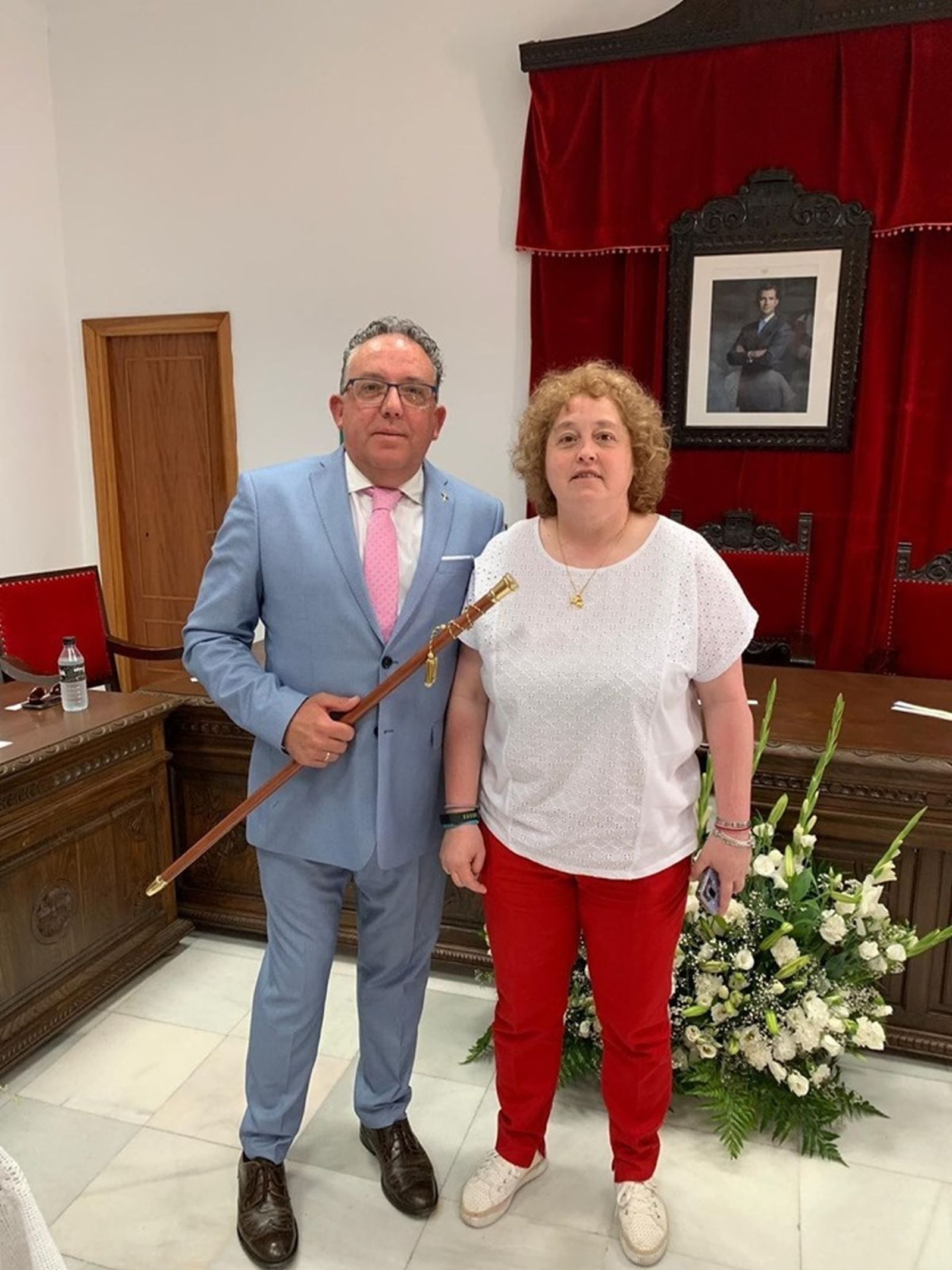 Pedro Godino junto a su esposa.