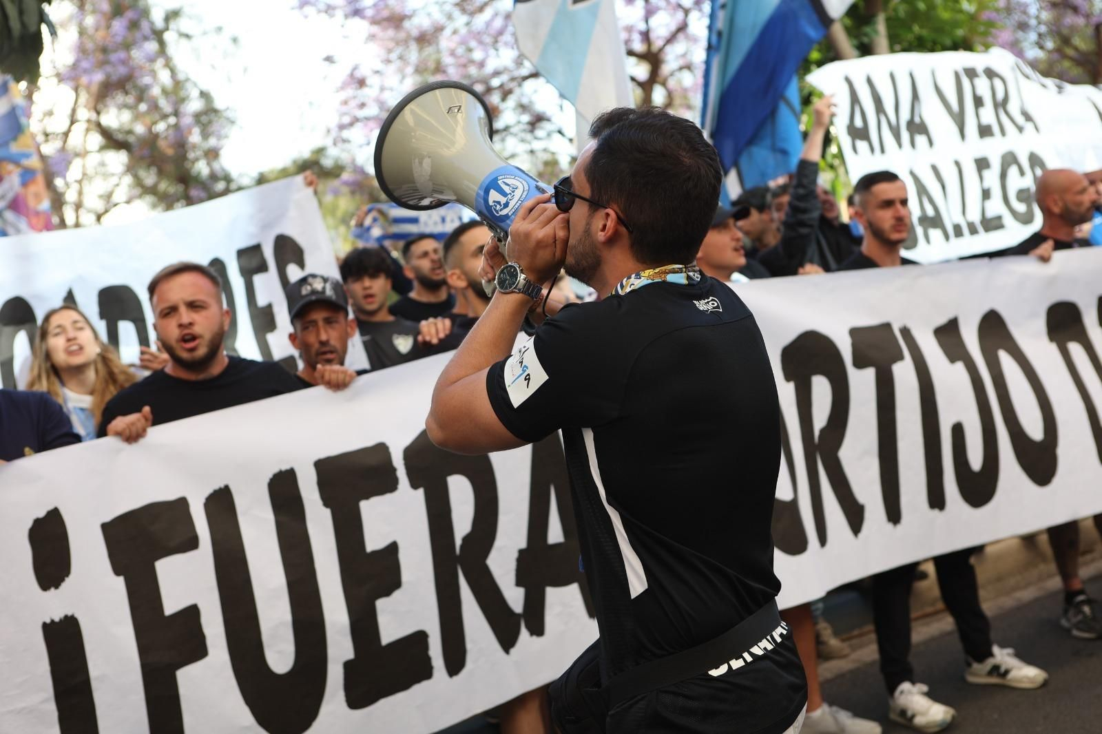 Las imágenes de las protestas de la afición del Málaga Las imágenes de las protestas de la afición del Málaga