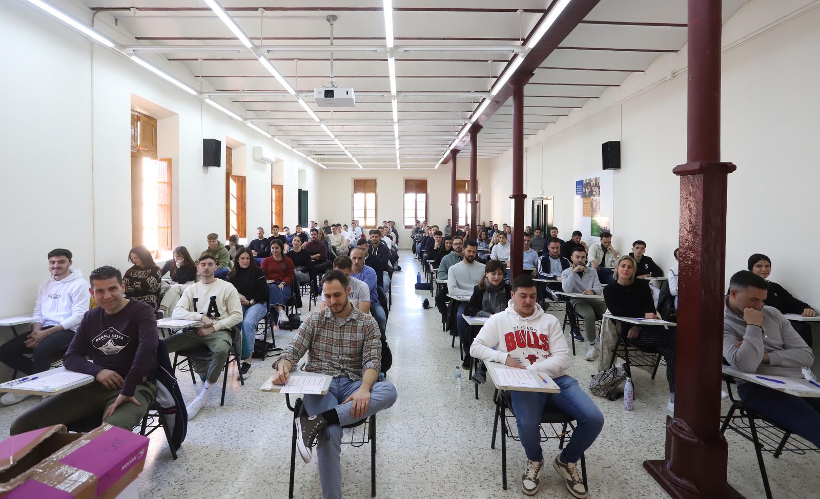 La primera prueba de las oposciones, el pasado febrero.