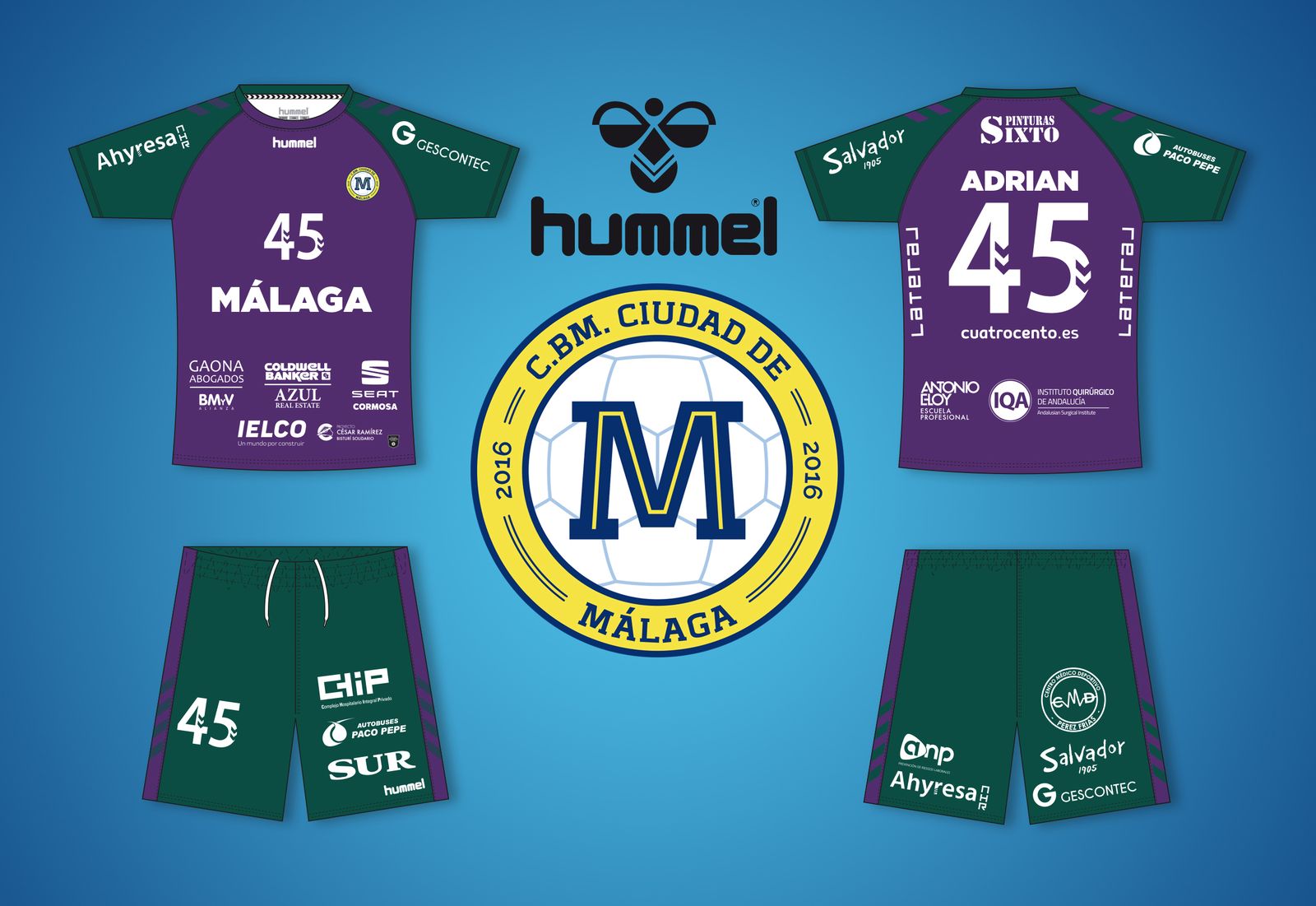 Segunda equipación del Balonmano Ciudad de Málaga.