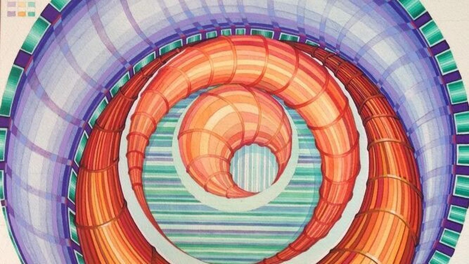 Detalle de una obra de David Romero Moreno expuesta en 'Naturaleza, Arte y Geometría'.