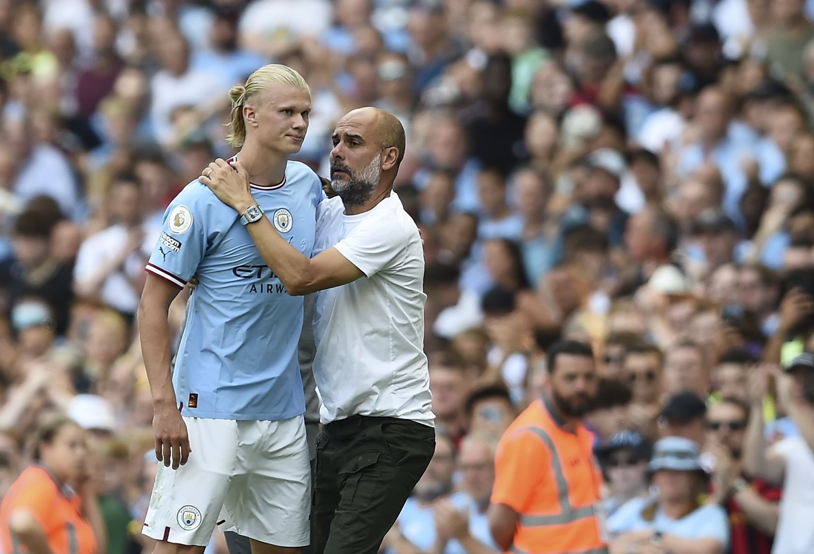 Haaland y Guardiola.