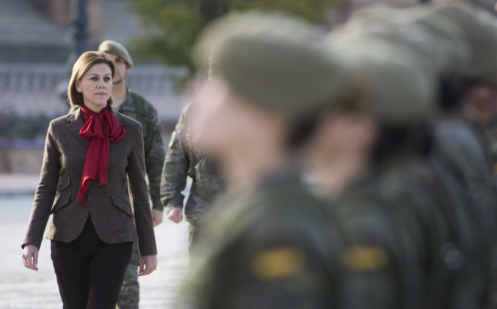 La visita de De Cospedal al Cuartel General de la Fuerza Terrestre.
