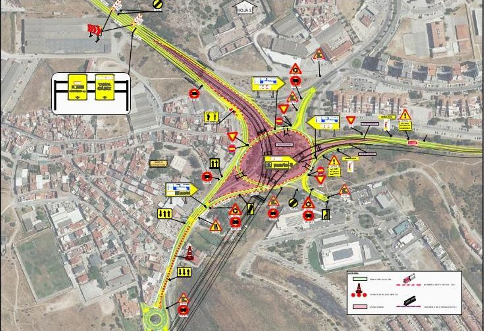 Croquis del desvío previsto a partir del lunes 18 en el viaducto de enlace entre la N-340 y la A-7.