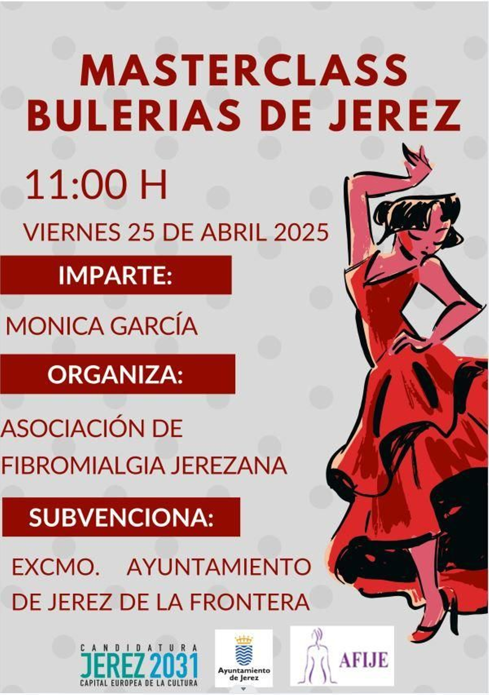 Cartel anunciador de la masterclass de bulerías.