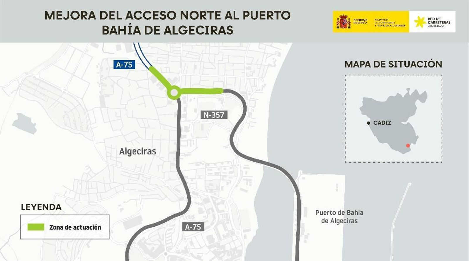 El ámbito de la intervención en el Acceso Norte al Puerto de Algeciras.