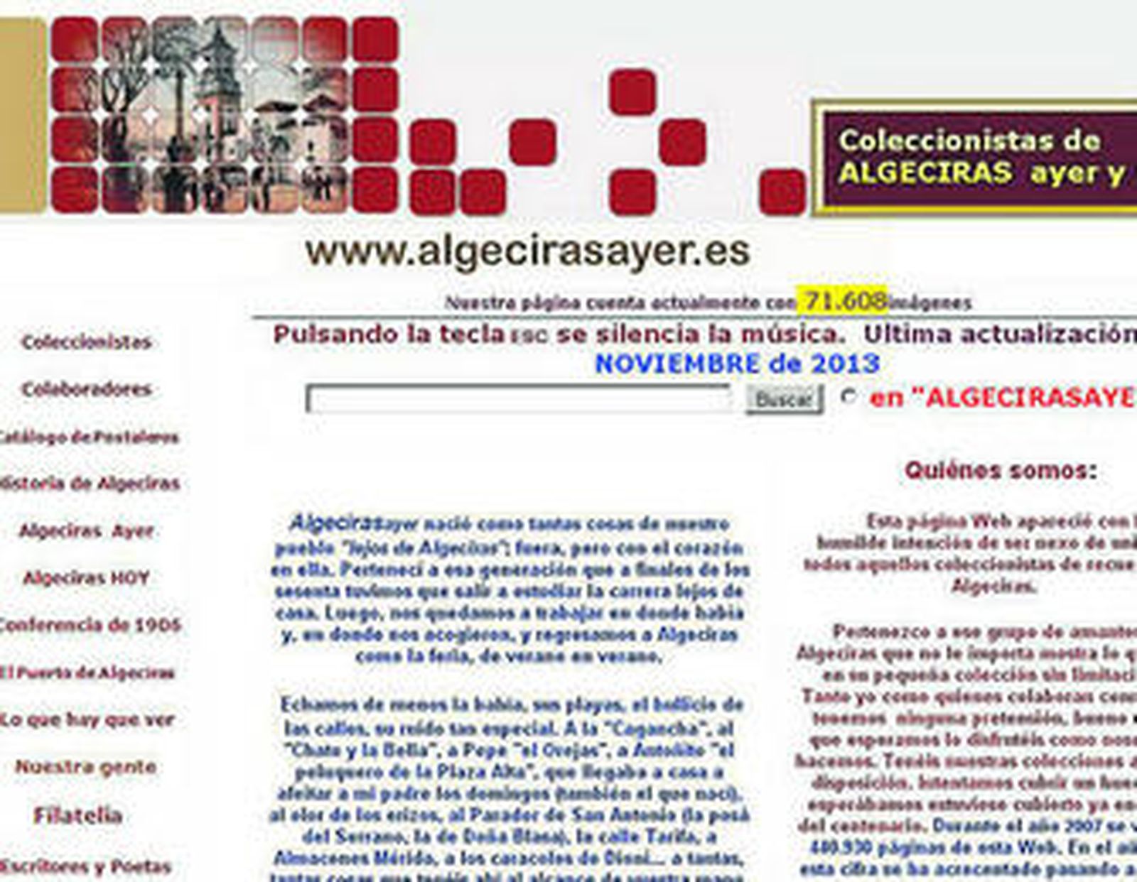 Imagen de la página principal de la 'web' de Blas Matas.