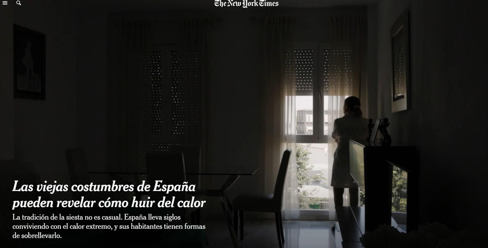 Captura de pantalla del reportaje en 'The New York Times'