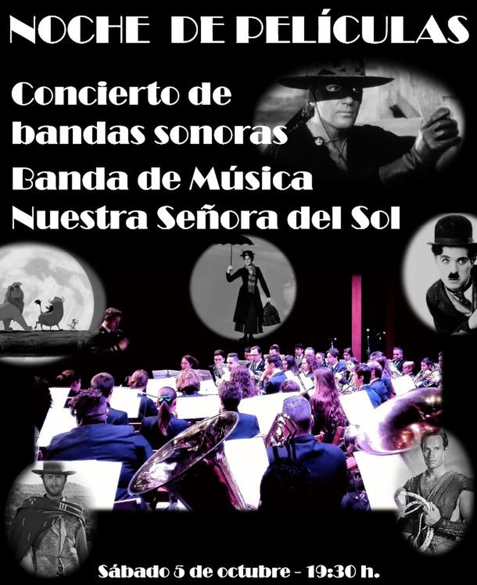 Cartel del concierto de bandas sonoras.