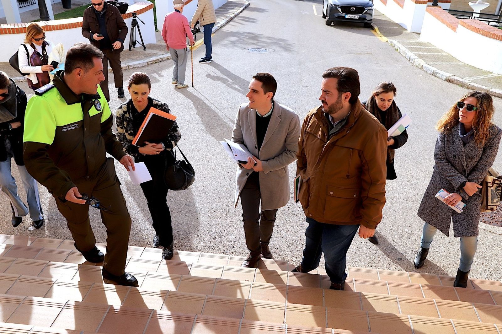 El teniente de alcaldesa, Jaime Espinar, en Estella del Marqués con su alcalde Ricardo Sánchez