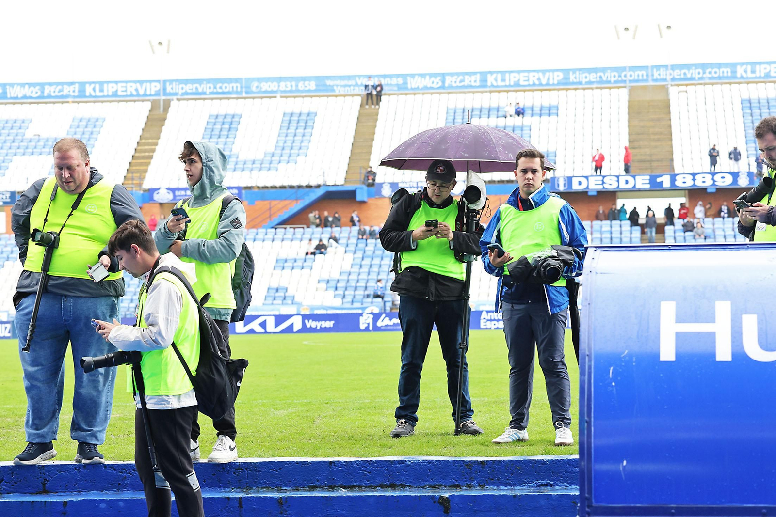 La suspensión del Recreativo de Huelva - UCAM Murcia en imágenes