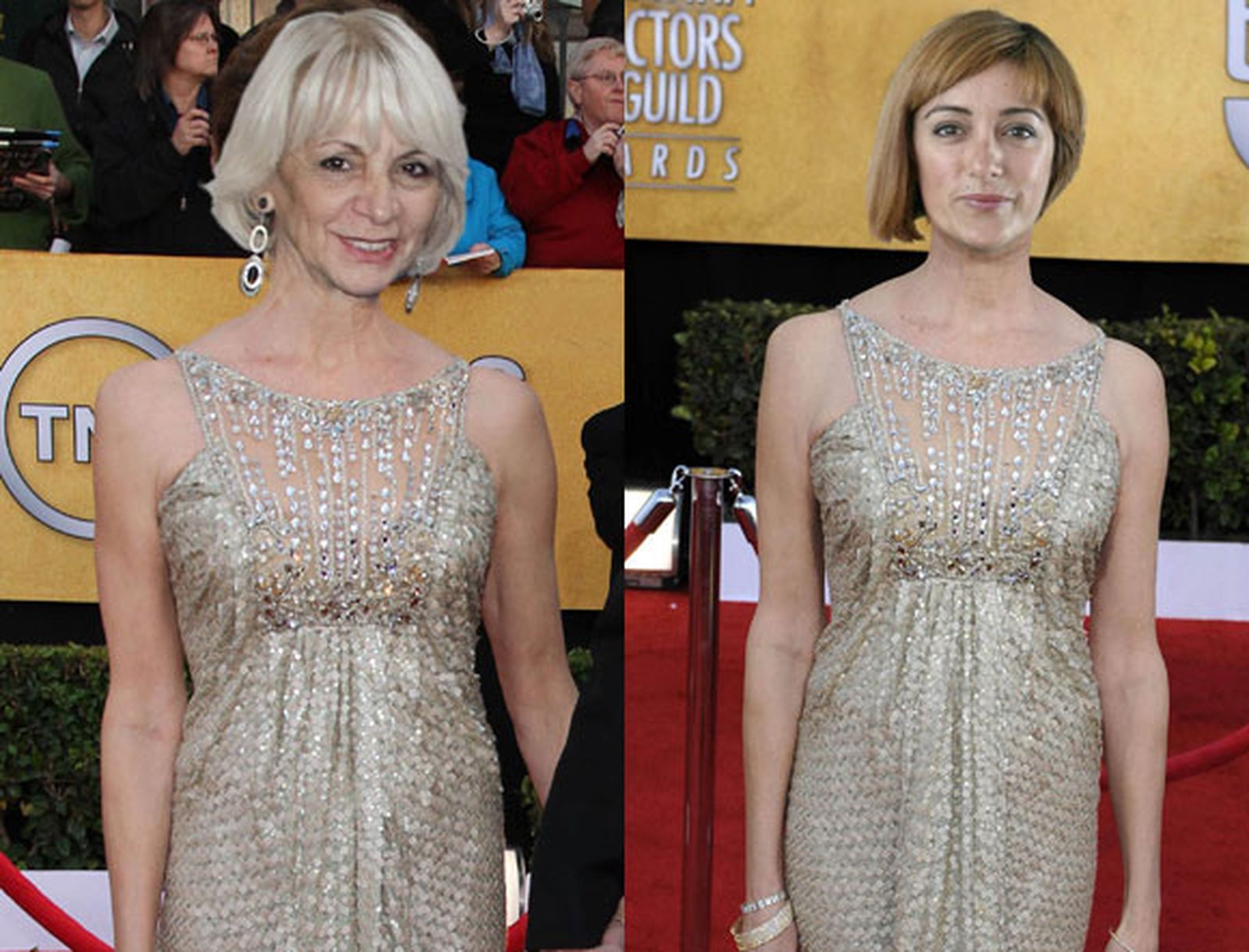 Las alcaldables coinciden en sus vestidos en la apertura del COAC
¿Quién copió a quién? Teófila Martínez y Marta Meléndez, rivales por un puesto en la Alcaldía, coincidieron ayer en sus vestidos en la ceremonia de inauguración del Concurso de Agrupaciones. Ellas aseguran que la prenda en cuestión ha sido diseñada por un modisto internacional. Dolce&Cascana en el caso de la alcaldesa y Er-Mani en el caso de la aspirante. Este 'Diario' está en disposición de asegurar que ambos vestidos fueron adquiridos hace 20 años en unas rebajas de La Riojana. No se dejen engañar. No es seda lo que brilla. Es tela de sofá nido de Vivas Hermanos con inscrustaciones de culo de botella de Savin./Julio González