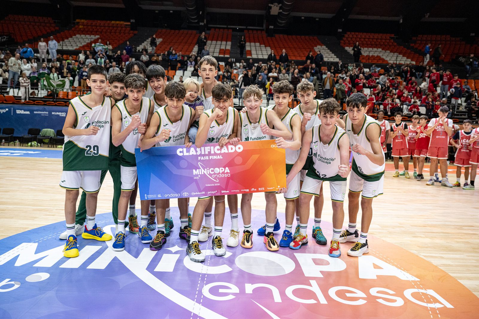 La celebración del Unicaja por acceder a la Minicopa