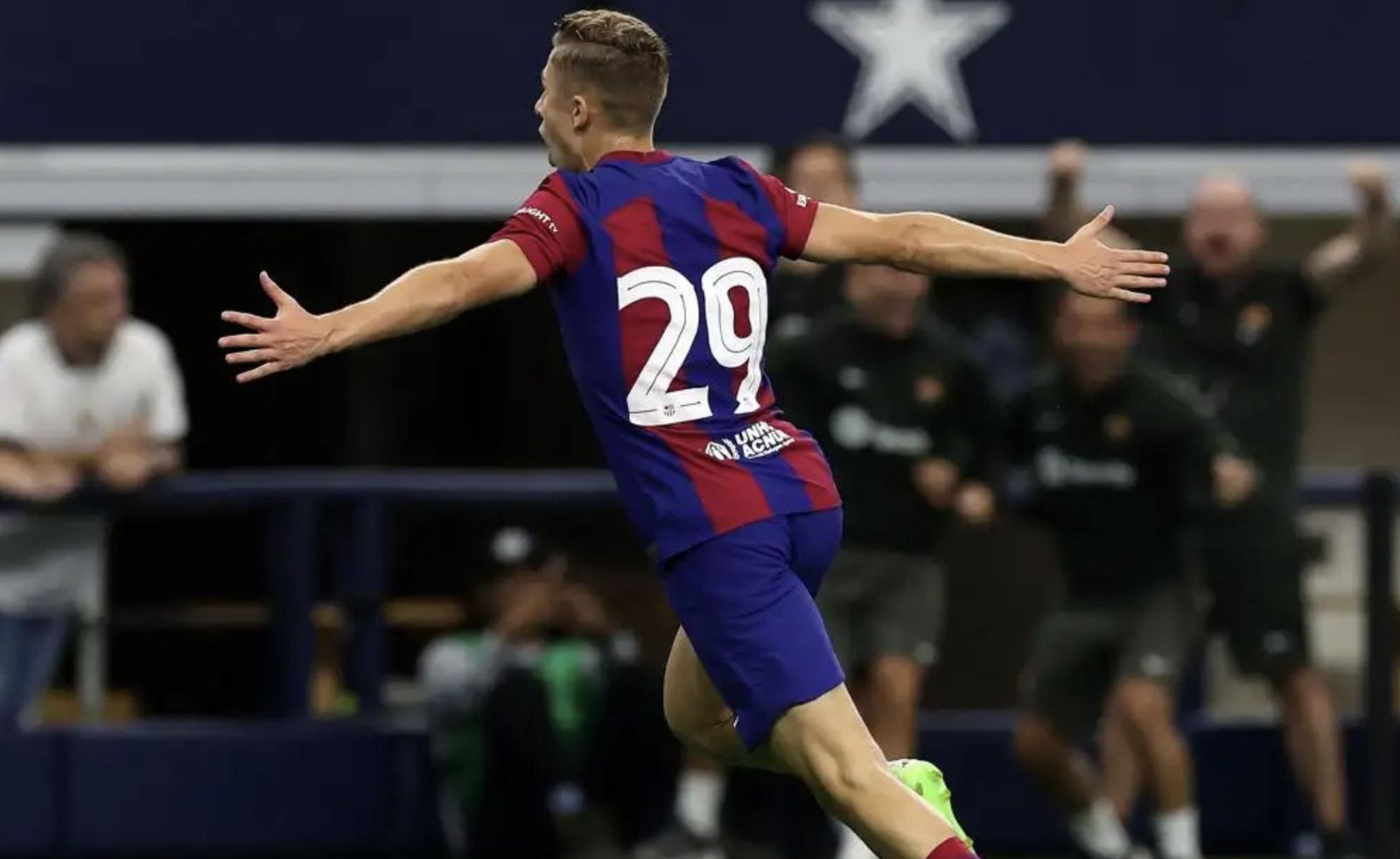 Fermín López en el partido contra el Real Madrid en Dallas
