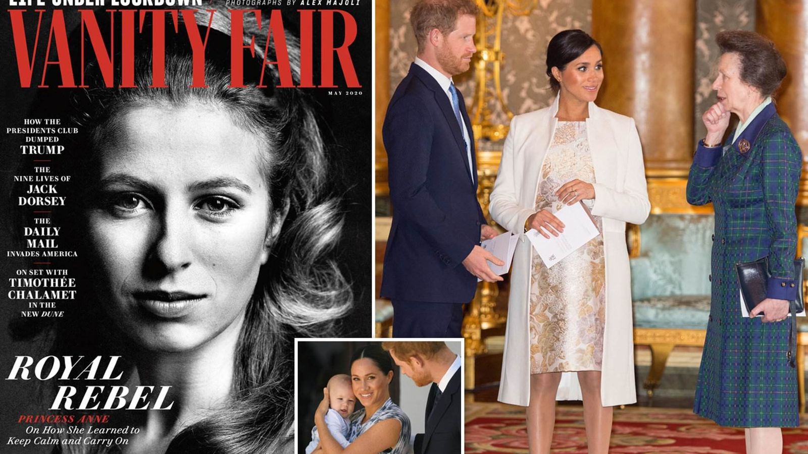 Portada antigua de Vanity Fair, con la princesa Ana cuando era joven.