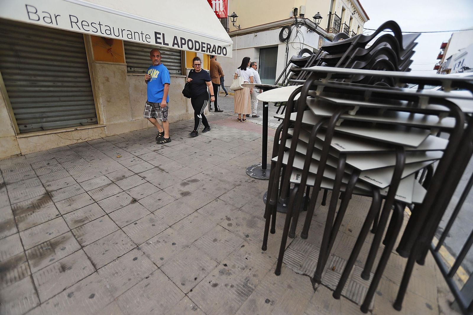 Imágenes del lugar del atropello múltiple en Gibraleón que provoco un fallecido y varios heridos en diferentes terrazas
