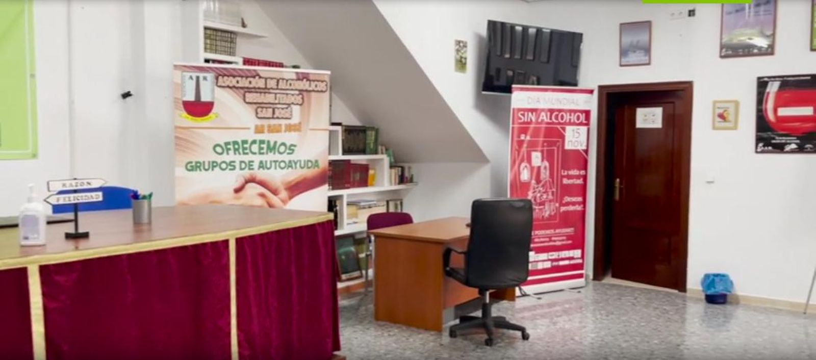 Interior de las instalaciones de la sede de la asociación AR en la Rinconada.