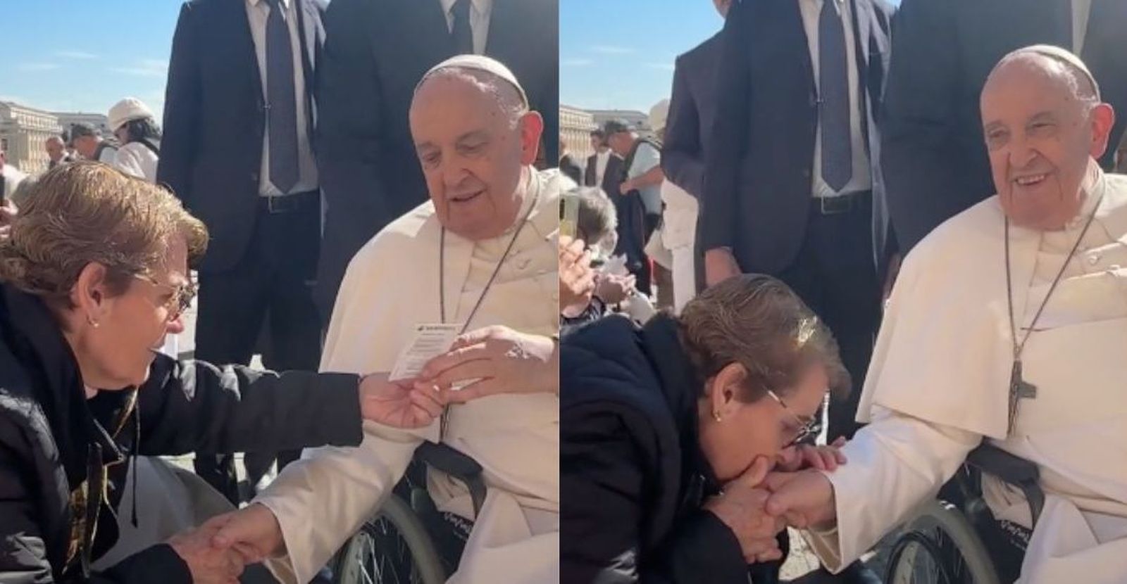 El entrañable momento entre el Papa Francisco y una mujer de Huelva