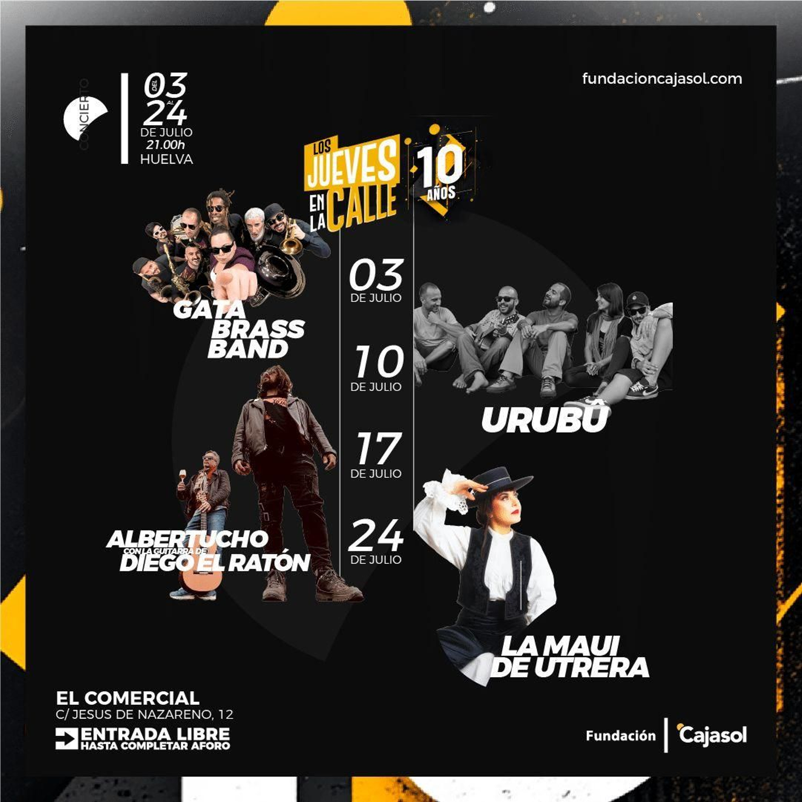 Cartel del ciclo 'Los Jueves en la Calle' de la Fundación Cajasol.