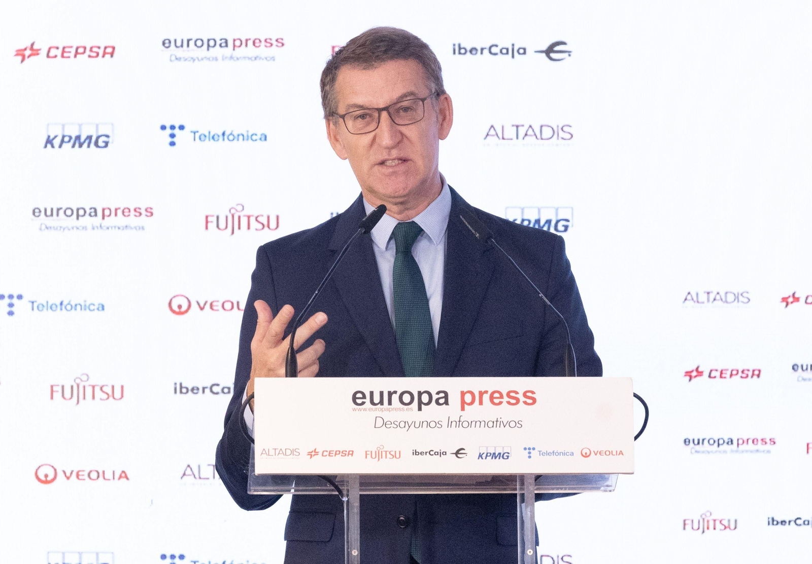 Alberto Núñez Feijóo, durante su intervención.