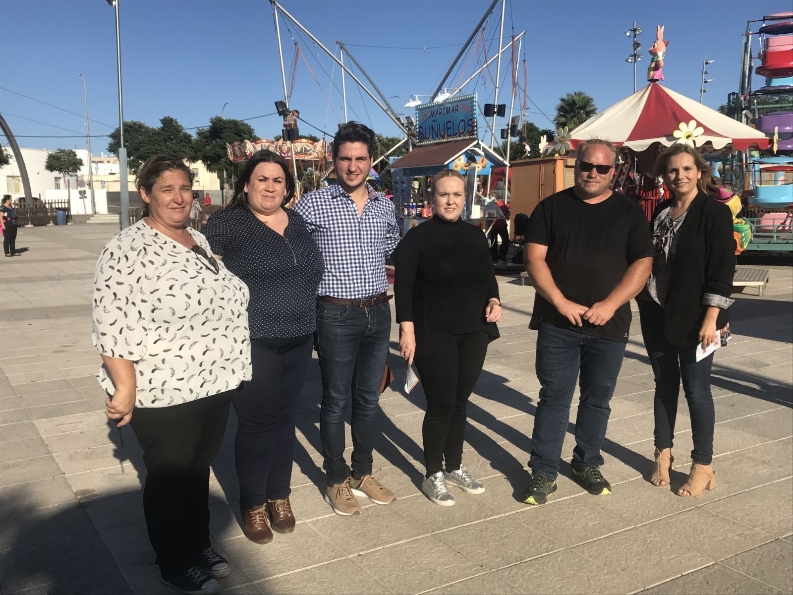 Los concejales en la inauguración de este parque.