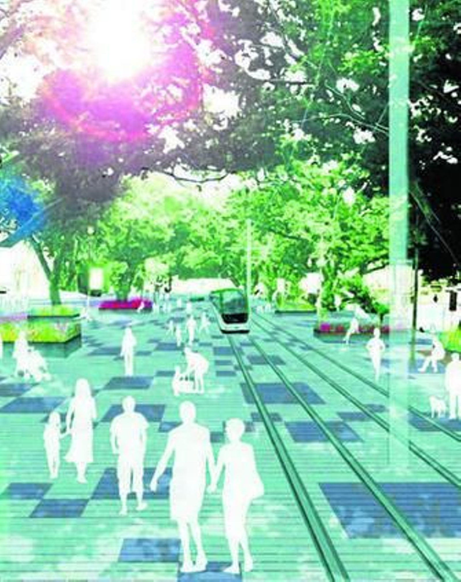 Una de las infografías de la propuesta del Metro en superficie por la Alameda.