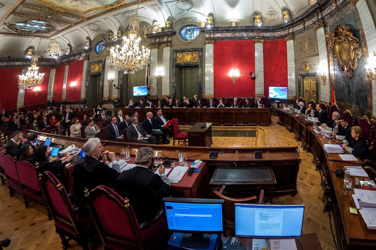 Sala de plenos del Tribunal Supremo durante el juicio del 'procés'