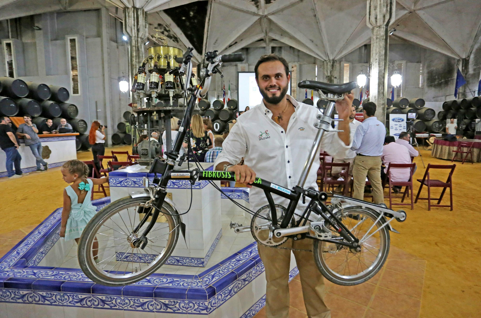 Juan Meira el día que presentó junto al equipo de '2plega2' el reto solidario, en septiembre de 2018