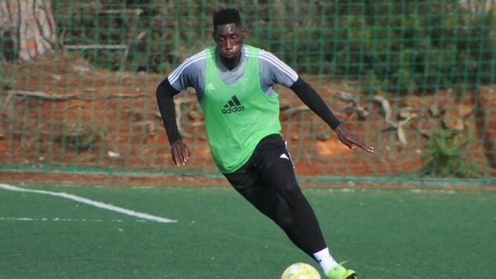Momo Mbaye, en un entrenamiento en la Ciudad Deportiva de El Rosal.