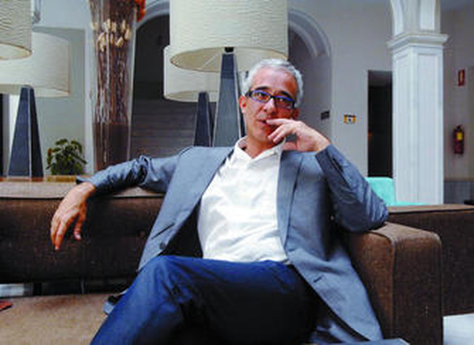 El escritor Enrique de Hériz (Barcelona, 1964), durante la reciente presentación de su libro.